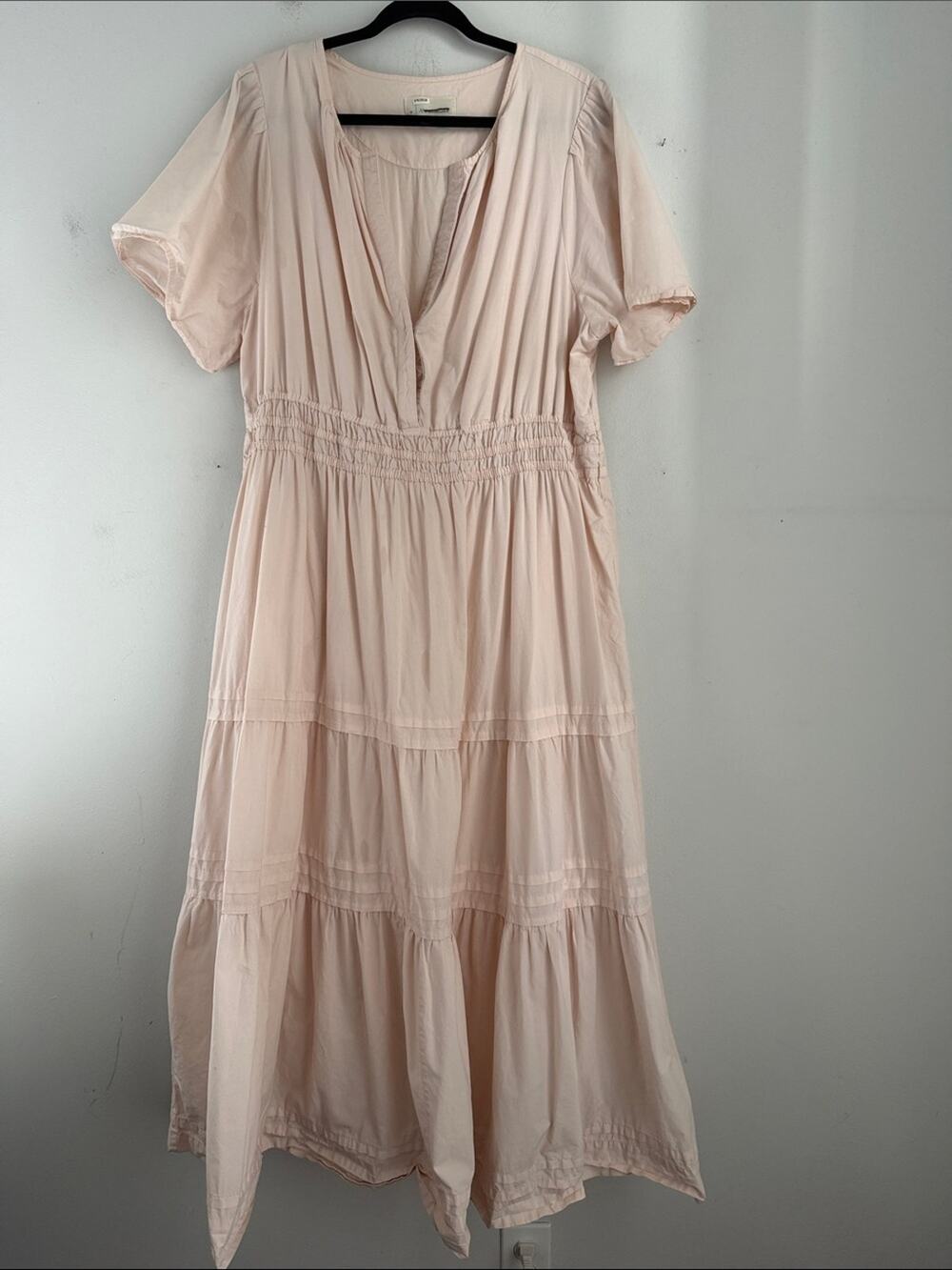 Anthropologie Somerset tiered short sleeve fit & flare maxi dress sz 2X